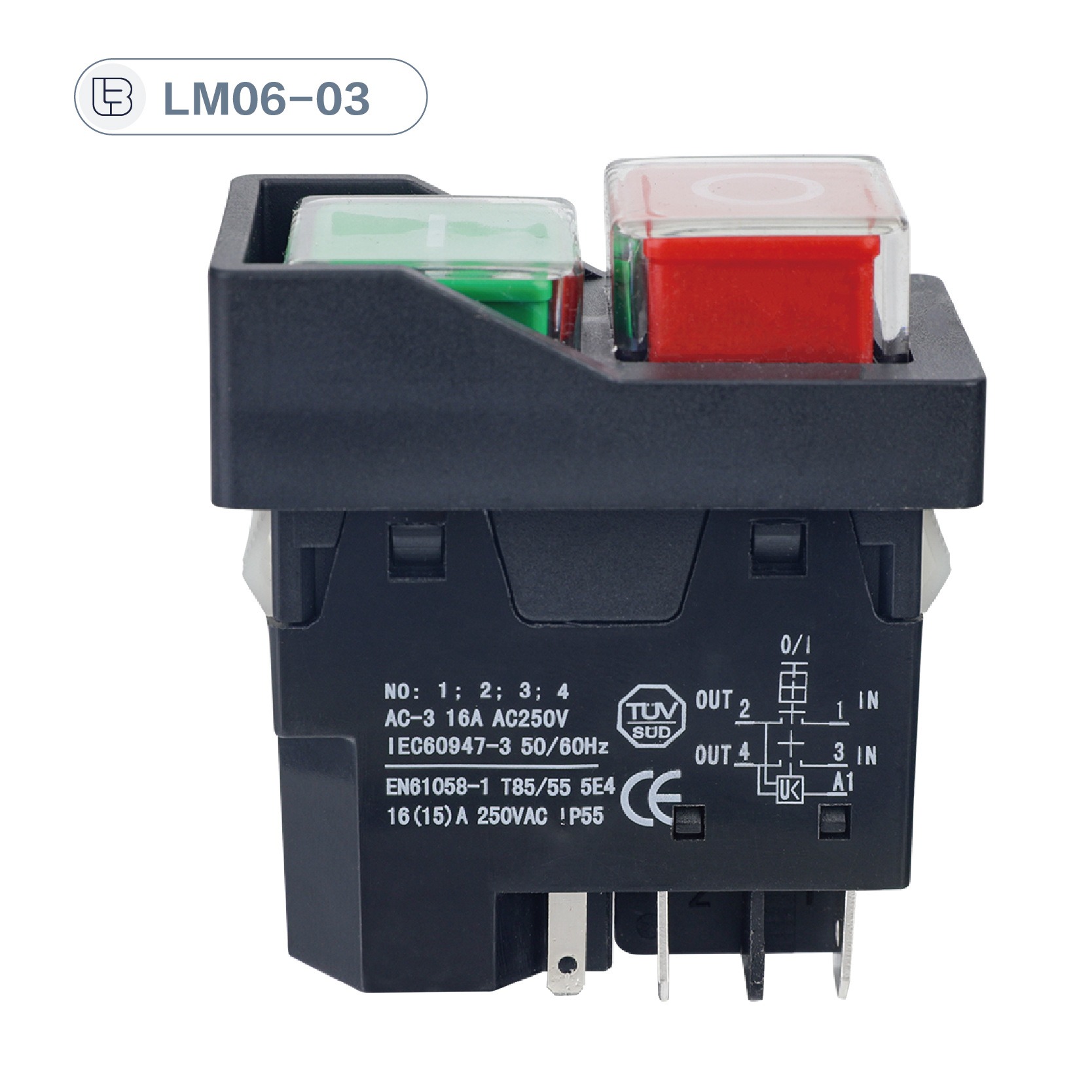 Interruptor electromagnético Longma para amoladora de banco, interruptor de herramienta eléctrica estilo comercio exterior, fuente personalizable de fábrica